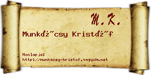Munkácsy Kristóf névjegykártya